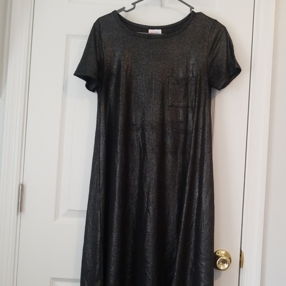Lularoe Elegant Carly XS charcoal grey with silver